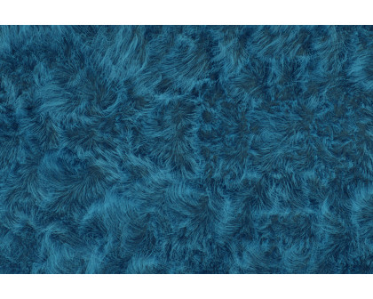 BLNK Chalet Collection Faux Fur Area Rug with Polyester Backing - Turquoise, 2'W x 7'L