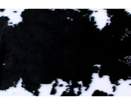 BLNK Barstow Collection Faux Cowhide Print Area Rug with Polyester Backing - Black, 2'W x 3'L