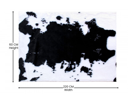 BLNK Barstow Collection Faux Cowhide Print Area Rug with Polyester Backing - Black, 2'W x 3'L