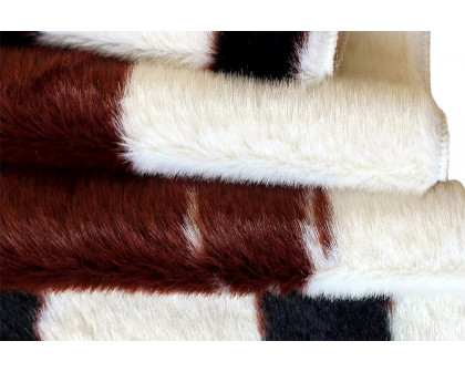 BLNK Barstow Collection Faux Cowhide Print Area Rug with Polyester Backing - Brown, 2'W x 3'L