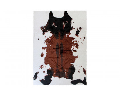 BLNK Barstow Collection Faux Cowhide Print Area Rug with Polyester Backing - Brown, 3'W x 5'L