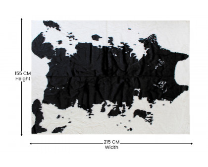 BLNK Barstow Collection Faux Cowhide Print Area Rug with Polyester Backing - Black, 5'W x 7'L