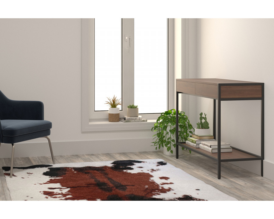 BLNK Barstow Collection Faux Cowhide Print Area Rug with Polyester Backing - Brown, 5'W x 7'L