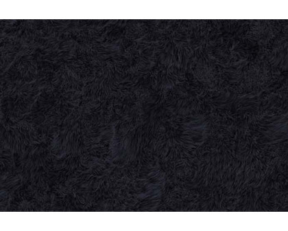 BLNK Chalet Collection Faux Fur Area Rug with Polyester Backing - Black, 2'W x 7'L