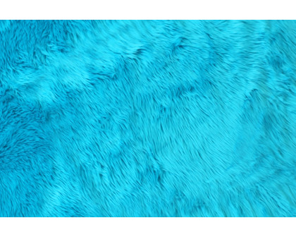 BLNK Chalet Collection Round Faux Fur Area Rug with Polyester Backing - Turquoise, 5'W x 5'L