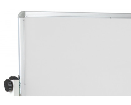 BLNK HERCULES Series Reversible Mobile Cork Bulletin Board and White Board with Pen Tray - 45.25"W x 54.75"H