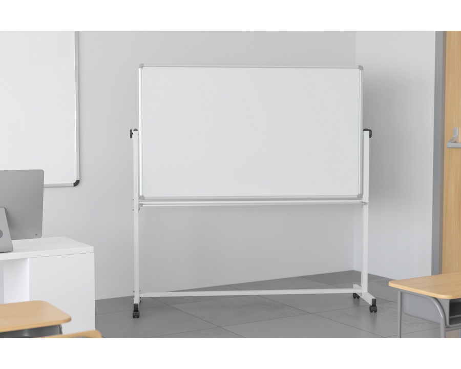 BLNK HERCULES Series Double-Sided Mobile White Board with Pen Tray