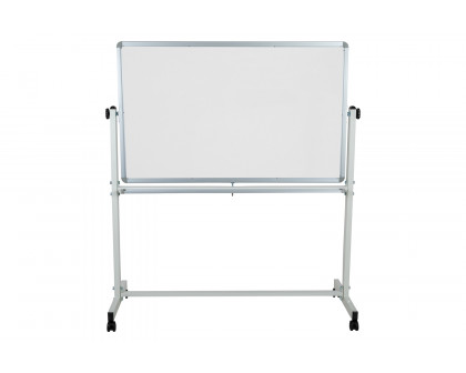 BLNK HERCULES Series Reversible Mobile Cork Bulletin Board and White Board with Pen Tray - 53"W x 59"H