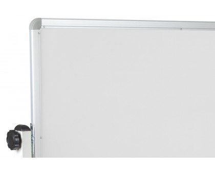 BLNK HERCULES Series Reversible Mobile Cork Bulletin Board and White Board with Pen Tray - 53"W x 59"H