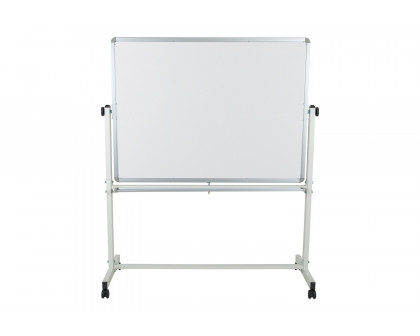 BLNK HERCULES Series Reversible Mobile Cork Bulletin Board and White Board with Pen Tray - 53"W x 62.5"H