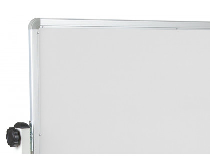 BLNK HERCULES Series Reversible Mobile Cork Bulletin Board and White Board with Pen Tray - 53"W x 62.5"H