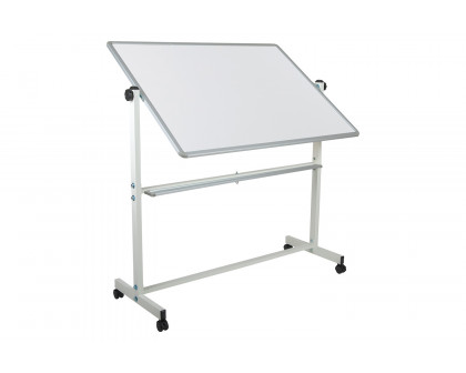 BLNK HERCULES Series Double-Sided Mobile White Board with Pen Tray - 53"W x 62.5"H