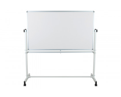 BLNK HERCULES Series Reversible Mobile Cork Bulletin Board and White Board with Pen Tray - 62.5"W x 62.25"H