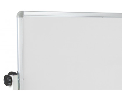 BLNK HERCULES Series Reversible Mobile Cork Bulletin Board and White Board with Pen Tray - 62.5"W x 62.25"H