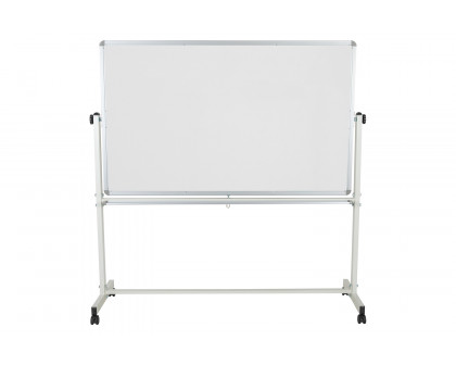 BLNK HERCULES Series Reversible Mobile Cork Bulletin Board and White Board with Pen Tray - 64.25"W x 64.75"H