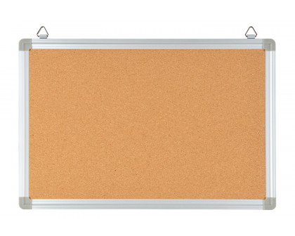 BLNK - HERCULES Series Personal Sized Natural Cork Board with Aluminum Frame