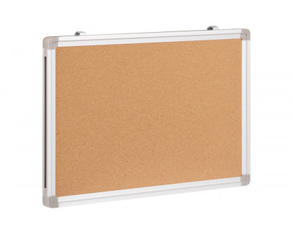 BLNK - HERCULES Series Personal Sized Natural Cork Board with Aluminum Frame