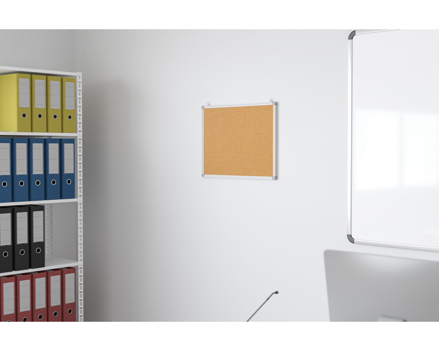 BLNK HERCULES Series Natural Cork Board with Aluminum Frame