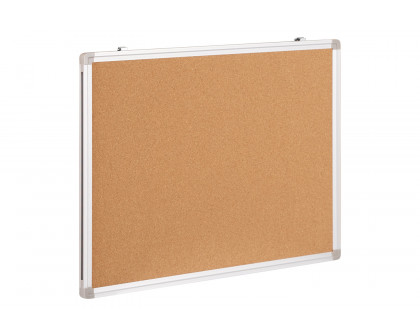 BLNK HERCULES Series Natural Cork Board with Aluminum Frame - 23.5"W x 17.75"H