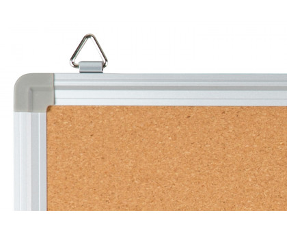 BLNK HERCULES Series Natural Cork Board with Aluminum Frame - 23.5"W x 17.75"H