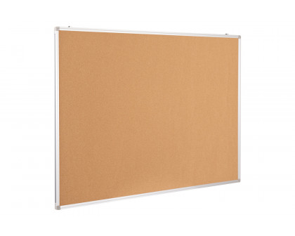 BLNK HERCULES Series Natural Cork Board with Aluminum Frame - 47.25"W x 35.5"H