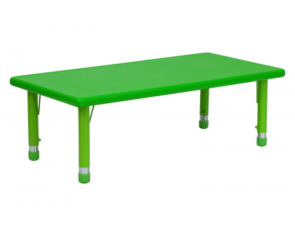 BLNK Wren Rectangular Plastic Height Adjustable Activity Table - Green