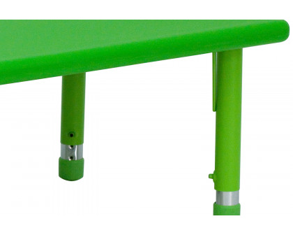 BLNK Wren Rectangular Plastic Height Adjustable Activity Table - Green