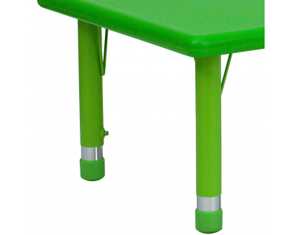 BLNK Wren Rectangular Plastic Height Adjustable Activity Table - Green