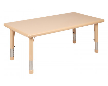 BLNK Wren Rectangular Plastic Height Adjustable Activity Table - Natural