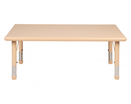 BLNK Wren Rectangular Plastic Height Adjustable Activity Table - Natural