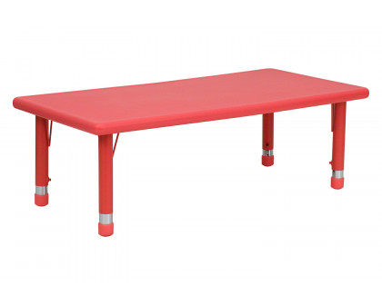 BLNK Wren Rectangular Plastic Height Adjustable Activity Table - Red