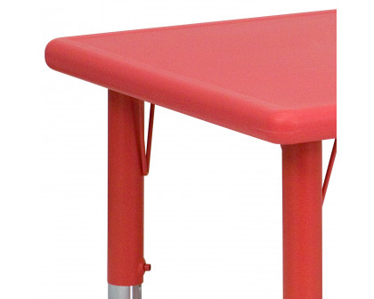 BLNK Wren Rectangular Plastic Height Adjustable Activity Table - Red