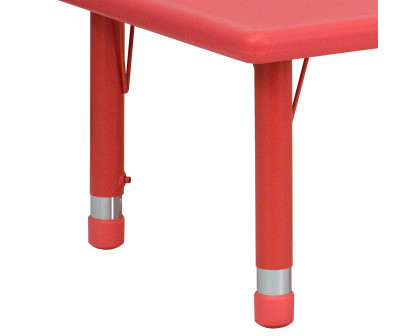 BLNK Wren Rectangular Plastic Height Adjustable Activity Table - Red