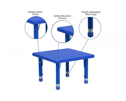 BLNK Wren Square Plastic Adjustable Activity Table - Blue