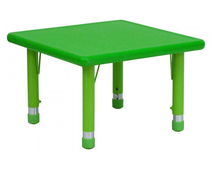 BLNK Wren Square Plastic Adjustable Activity Table - Green