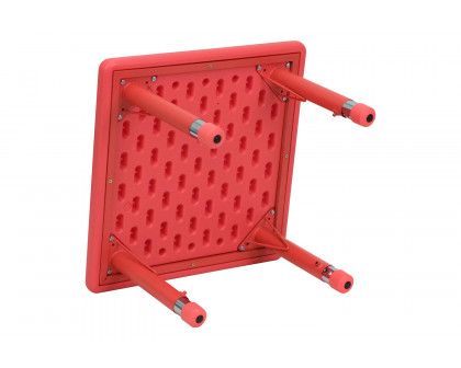 BLNK Wren Square Plastic Adjustable Activity Table - Red