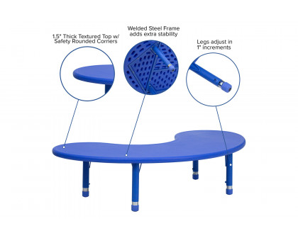 BLNK Wren Half-Moon Plastic Height Adjustable Activity Table - Blue