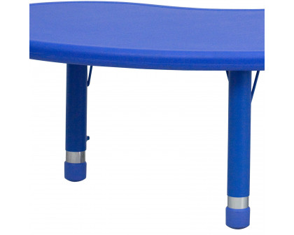 BLNK Wren Half-Moon Plastic Height Adjustable Activity Table - Blue