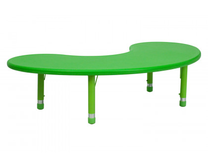 BLNK™ Wren Half-Moon Plastic Height Adjustable Activity Table - Green