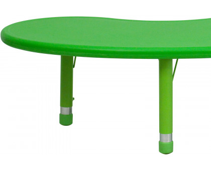 BLNK™ Wren Half-Moon Plastic Height Adjustable Activity Table - Green