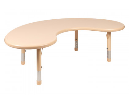 BLNK™ Wren Half-Moon Plastic Height Adjustable Activity Table - Natural