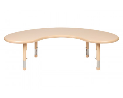 BLNK™ Wren Half-Moon Plastic Height Adjustable Activity Table - Natural