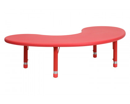 BLNK Wren Half-Moon Plastic Height Adjustable Activity Table - Red