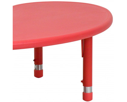 BLNK Wren Half-Moon Plastic Height Adjustable Activity Table - Red