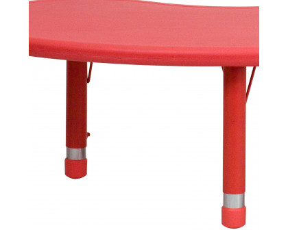 BLNK Wren Half-Moon Plastic Height Adjustable Activity Table - Red