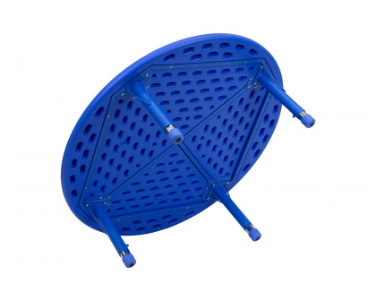 BLNK Wren Round Plastic Adjustable Activity Table - Blue, 45"D