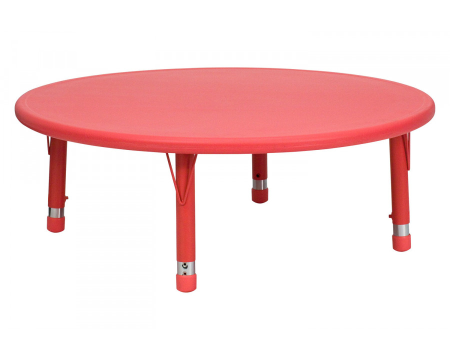 BLNK Wren Round Plastic Adjustable Activity Table - Red, 45"D