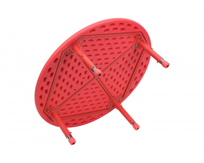 BLNK Wren Round Plastic Adjustable Activity Table - Red, 45"D