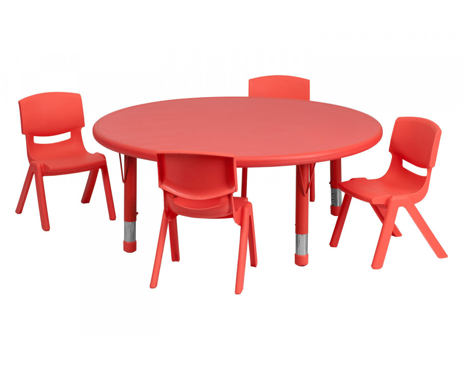 BLNK - Emmy Round Plastic Height Adjustable Activity Table Set