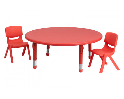 BLNK - Emmy Round Plastic Height Adjustable Activity Table Set